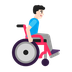 Bagaimana Man in Manual Wheelchair Facing Right: Light Skin Tone emoji terlihat di Microsoft.