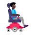 Bagaimana Man in Motorized Wheelchair Facing Right: Dark Skin Tone emoji terlihat di Microsoft.