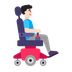 Bagaimana Man in Motorized Wheelchair Facing Right: Light Skin Tone emoji terlihat di Microsoft.