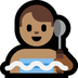 Bagaimana Man in Steamy Room: Medium Skin Tone emoji terlihat di Microsoft.