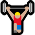 Bagaimana Man Lifting Weights: Medium-Light Skin Tone emoji terlihat di Microsoft.