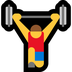 Bagaimana Man Lifting Weights emoji terlihat di Microsoft.