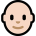 Bagaimana Man: Light Skin Tone, Bald emoji terlihat di Microsoft.