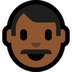 Bagaimana Man: Medium-Dark Skin Tone emoji terlihat di Microsoft.