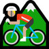 Come Ciclista uomo di mountain bike: carnagione abbastanza chiara emoji appare su Microsoft.