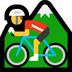 Bagaimana Man Mountain Biking emoji terlihat di Microsoft.