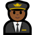 Bagaimana Man Pilot: Medium-Dark Skin Tone emoji terlihat di Microsoft.