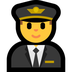 Bagaimana Man Pilot emoji terlihat di Microsoft.