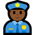 Bagaimana Man Police Officer: Medium-Dark Skin Tone emoji terlihat di Microsoft.