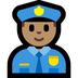 Bagaimana Man Police Officer: Medium Skin Tone emoji terlihat di Microsoft.