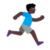 Bagaimana Man Running Facing Right: Dark Skin Tone emoji terlihat di Microsoft.