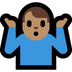 Bagaimana Man Shrugging: Medium Skin Tone emoji terlihat di Microsoft.