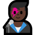 Bagaimana Man Singer: Dark Skin Tone emoji terlihat di Microsoft.