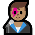 Bagaimana Man Singer: Medium Skin Tone emoji terlihat di Microsoft.