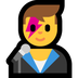 Bagaimana Man Singer emoji terlihat di Microsoft.