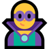 Bagaimana Man Supervillain emoji terlihat di Microsoft.