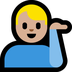 Bagaimana Man Tipping Hand: Medium-Light Skin Tone emoji terlihat di Microsoft.