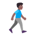 Bagaimana Man Walking Facing Right: Medium-Dark Skin Tone emoji terlihat di Microsoft.