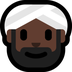 Bagaimana Man Wearing Turban: Dark Skin Tone emoji terlihat di Microsoft.