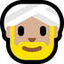 Come Uomo con turbante: carnagione abbastanza chiara emoji appare su Microsoft.