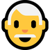 Bagaimana Man: White Hair emoji terlihat di Microsoft.