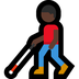 Bagaimana Man with White Cane: Dark Skin Tone emoji terlihat di Microsoft.