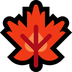 Bagaimana Maple Leaf emoji terlihat di Microsoft.