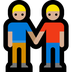 Bagaimana Men Holding Hands: Medium-Light Skin Tone emoji terlihat di Microsoft.