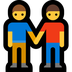 Bagaimana Men Holding Hands emoji terlihat di Microsoft.