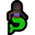 Bagaimana Mermaid: Dark Skin Tone emoji terlihat di Microsoft.