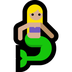 Come Sirena donna: carnagione abbastanza chiara emoji appare su Microsoft.