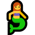 Bagaimana Merperson emoji terlihat di Microsoft.