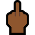 Bagaimana Middle Finger: Medium-Dark Skin Tone emoji terlihat di Microsoft.