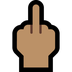 Bagaimana Middle Finger: Medium Skin Tone emoji terlihat di Microsoft.