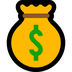 Bagaimana Money Bag emoji terlihat di Microsoft.