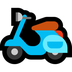 Bagaimana Motor Scooter emoji terlihat di Microsoft.