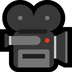 Bagaimana Movie Camera emoji terlihat di Microsoft.