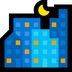 Bagaimana Night with Stars emoji terlihat di Microsoft.