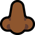 Bagaimana Nose: Medium-Dark Skin Tone emoji terlihat di Microsoft.