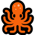 Hoe Octopus emoji eruit ziet op Microsoft.