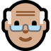 Bagaimana Old Man: Medium-Light Skin Tone emoji terlihat di Microsoft.