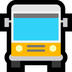 Bagaimana Oncoming Bus emoji terlihat di Microsoft.