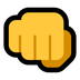 Bagaimana Oncoming Fist emoji terlihat di Microsoft.