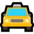 Hoe Naderende taxi emoji eruit ziet op Microsoft.