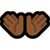 Bagaimana Open Hands: Medium-Dark Skin Tone emoji terlihat di Microsoft.