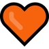 Bagaimana Orange Heart emoji terlihat di Microsoft.