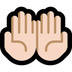 Come Mani unite in alto: carnagione chiara emoji appare su Microsoft.