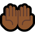 Bagaimana Palms up Together: Medium-Dark Skin Tone emoji terlihat di Microsoft.