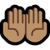 Come Mani unite in alto: carnagione olivastra emoji appare su Microsoft.