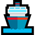 Bagaimana Passenger Ship emoji terlihat di Microsoft.